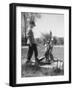 Two Boys Getting Water from a Pump at Rural School-Thomas D^ Mcavoy-Framed Photographic Print