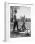 Two Boys Getting Water from a Pump at Rural School-Thomas D^ Mcavoy-Framed Photographic Print