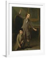 Two Boys of the Nollekens Family, Probably Joseph and John Joseph, Playing at Tops, 1745-Joseph Francis Nollekens-Framed Giclee Print