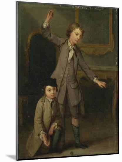 Two Boys of the Nollekens Family, Probably Joseph and John Joseph, Playing at Tops, 1745-Joseph Francis Nollekens-Mounted Giclee Print