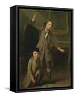 Two Boys of the Nollekens Family, Probably Joseph and John Joseph, Playing at Tops, 1745-Joseph Francis Nollekens-Framed Stretched Canvas