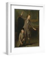 Two Boys of the Nollekens Family, Probably Joseph and John Joseph, Playing at Tops, 1745-Joseph Francis Nollekens-Framed Giclee Print