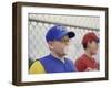 Two Boys on a Baseball Team Blowing Bubble Gum-null-Framed Photographic Print