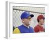Two Boys on a Baseball Team Blowing Bubble Gum-null-Framed Photographic Print
