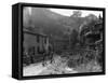 Two boys out on their bicycles near a stream in the Peak District-Staff-Framed Stretched Canvas