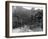 Two boys out on their bicycles near a stream in the Peak District-Staff-Framed Photographic Print