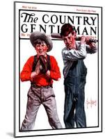 "Two Boys Playing Baseball," Country Gentleman Cover, May 24, 1924-George Brehm-Mounted Giclee Print