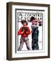 "Two Boys Playing Baseball," Country Gentleman Cover, May 24, 1924-George Brehm-Framed Giclee Print
