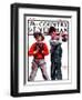 "Two Boys Playing Baseball," Country Gentleman Cover, May 24, 1924-George Brehm-Framed Giclee Print