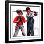 "Two Boys Playing Baseball,"May 24, 1924-George Brehm-Framed Giclee Print