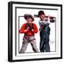 "Two Boys Playing Baseball,"May 24, 1924-George Brehm-Framed Giclee Print