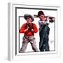 "Two Boys Playing Baseball,"May 24, 1924-George Brehm-Framed Giclee Print