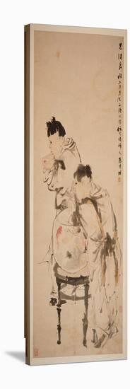 Two Boys Playing with Goldfish, Hanging Scroll, Ink and Colour on Paper, 1879-Wu Changshuo-Stretched Canvas