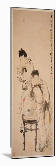 Two Boys Playing with Goldfish, Hanging Scroll, Ink and Colour on Paper, 1879-Wu Changshuo-Mounted Giclee Print