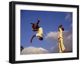 Two Boys Practice Capoeira, the Brazilian Martial Art-Camilla Watson-Framed Photographic Print