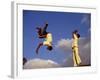 Two Boys Practice Capoeira, the Brazilian Martial Art-Camilla Watson-Framed Photographic Print