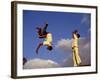 Two Boys Practice Capoeira, the Brazilian Martial Art-Camilla Watson-Framed Photographic Print