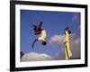 Two Boys Practice Capoeira, the Brazilian Martial Art-Camilla Watson-Framed Photographic Print