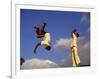 Two Boys Practice Capoeira, the Brazilian Martial Art-Camilla Watson-Framed Photographic Print