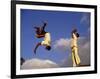 Two Boys Practice Capoeira, the Brazilian Martial Art-Camilla Watson-Framed Photographic Print