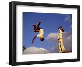 Two Boys Practice Capoeira, the Brazilian Martial Art-Camilla Watson-Framed Photographic Print