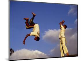 Two Boys Practice Capoeira, the Brazilian Martial Art-Camilla Watson-Mounted Photographic Print