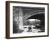 Two Boys Standing under the Ornate Arch of a Bridge in Prospect Park, Brooklyn, Ny-Wallace G^ Levison-Framed Photographic Print