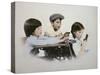 Two Boys Tormenting Little Girl at School-Nora Hernandez-Stretched Canvas