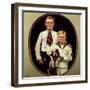 Two Boys with Dog-Norman Rockwell-Framed Giclee Print