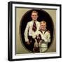 Two Boys with Dog-Norman Rockwell-Framed Giclee Print