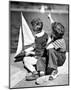 Two Boys with Sail Boat-null-Mounted Giclee Print