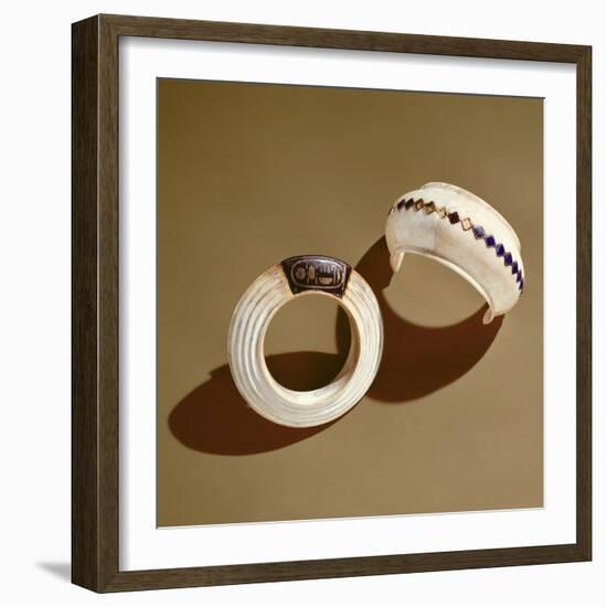 Two Bracelets, from the Tomb of Tutankhamun, New Kingdom-Egyptian 18th Dynasty-Framed Giclee Print