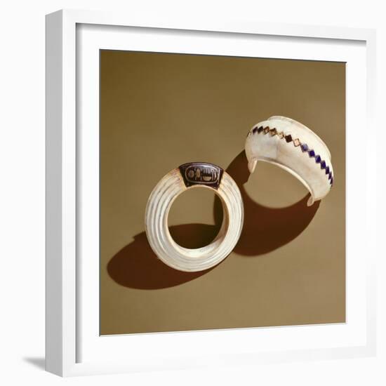 Two Bracelets, from the Tomb of Tutankhamun, New Kingdom-Egyptian 18th Dynasty-Framed Giclee Print