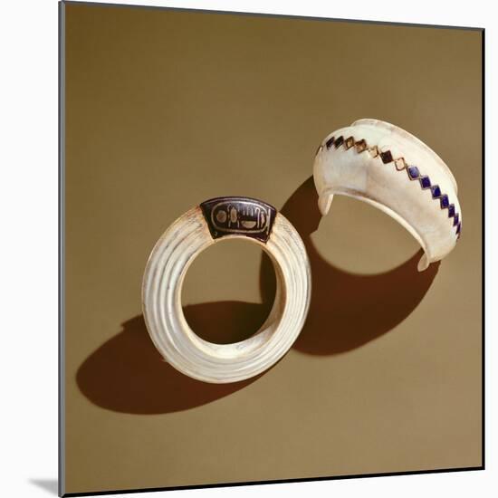 Two Bracelets, from the Tomb of Tutankhamun, New Kingdom-Egyptian 18th Dynasty-Mounted Giclee Print