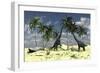 Two Brachiosaurus Dinosaurs Grazing on Trees-null-Framed Art Print