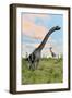 Two Brachiosaurus Dinosaurs in a Prehistoric Environment-null-Framed Art Print