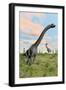 Two Brachiosaurus Dinosaurs in a Prehistoric Environment-null-Framed Art Print