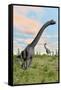 Two Brachiosaurus Dinosaurs in a Prehistoric Environment-null-Framed Stretched Canvas