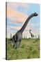 Two Brachiosaurus Dinosaurs in a Prehistoric Environment-null-Stretched Canvas