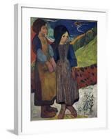 Two Breton Girls by the Sea by Paul Gauguin-null-Framed Giclee Print