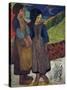 Two Breton Girls by the Sea by Paul Gauguin-null-Stretched Canvas