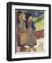 Two Breton Girls by the Sea-Paul Gauguin-Framed Giclee Print