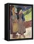 Two Breton Girls by the Sea-Paul Gauguin-Framed Stretched Canvas