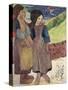 Two Breton Girls by the Sea-Paul Gauguin-Stretched Canvas