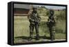 Two British Soldiers in Full NBC Protection Gear-Stocktrek Images-Framed Stretched Canvas