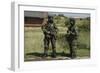 Two British Soldiers in Full NBC Protection Gear-Stocktrek Images-Framed Photographic Print