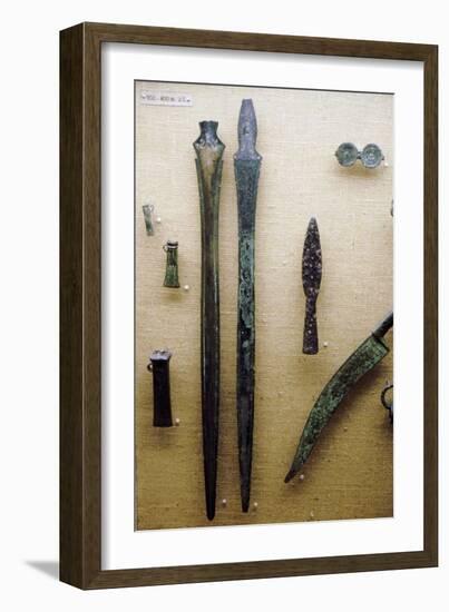 Two Bronze, Celtic Iron Age Sword Blades, France, 800BC-400 BC-Unknown-Framed Giclee Print