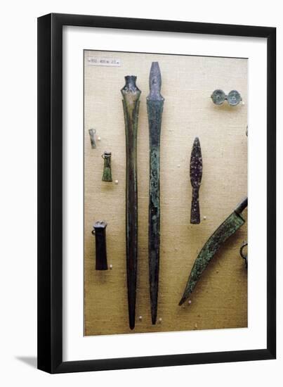 Two Bronze, Celtic Iron Age Sword Blades, France, 800BC-400 BC-Unknown-Framed Giclee Print