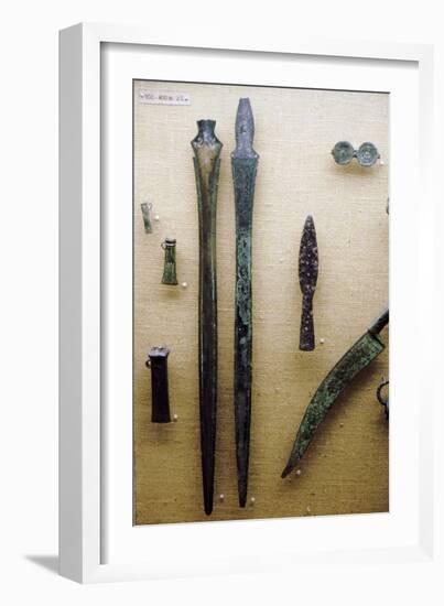 Two Bronze, Celtic Iron Age Sword Blades, France, 800BC-400 BC-Unknown-Framed Giclee Print