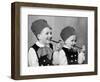 Two Brothers in Bavarian Costumes Pretend to Smoke Pipes, Ca. 1947-null-Framed Photographic Print